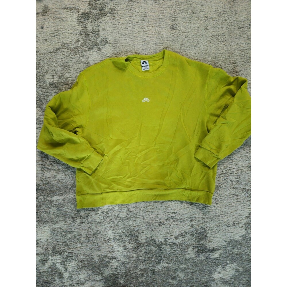 VTG Nike Sweatshirt Fleece Mens XL Lime Green Long Sleeve Y2K Warm Pullover